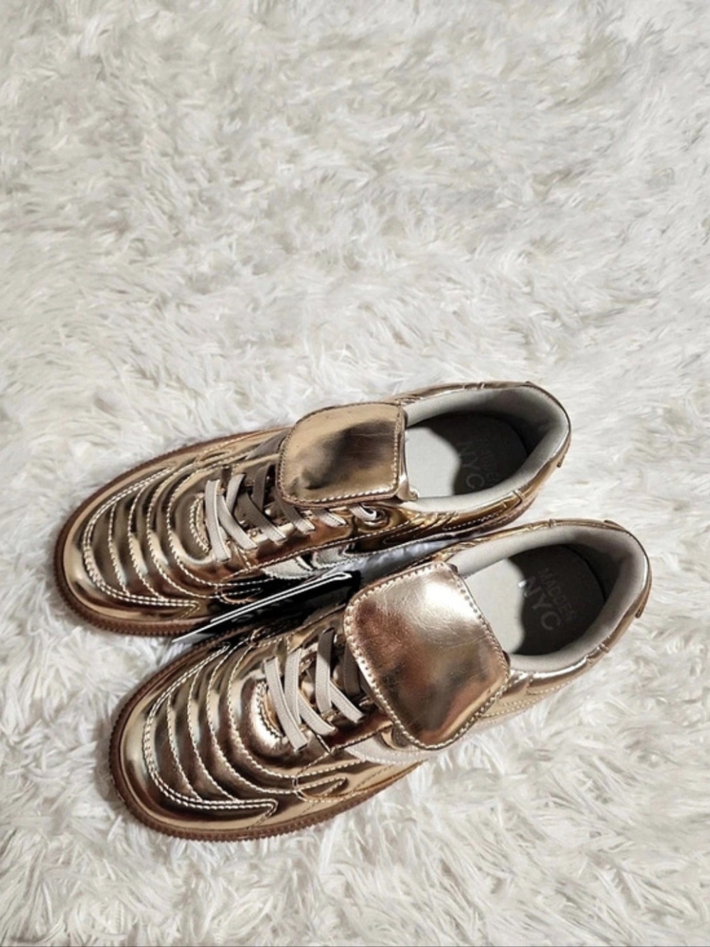 Madden NYC Fold-Over Sneaker Metallic Gold US 4
